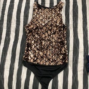 Gold sparkle bodysuit